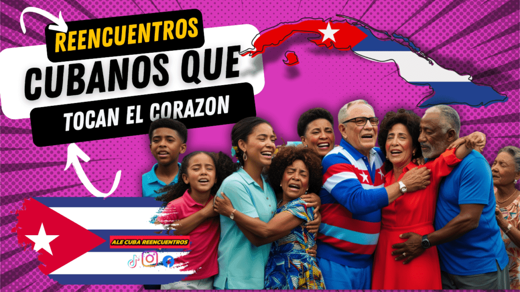 Familia cubana reunida después de años separados, Ale Cuba Reencuentros.